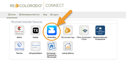 REcolorado CONNECT dashboard BrokerBay Button