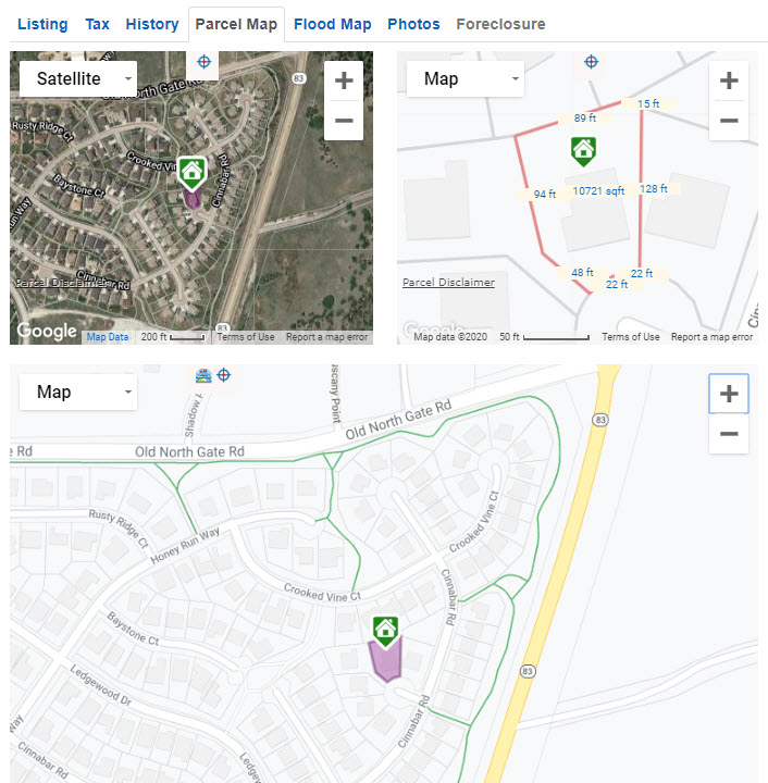 REcolorado Matrix full property view parcel map 