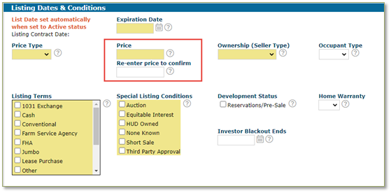 REcolorado Matrix Price Verification New Listing